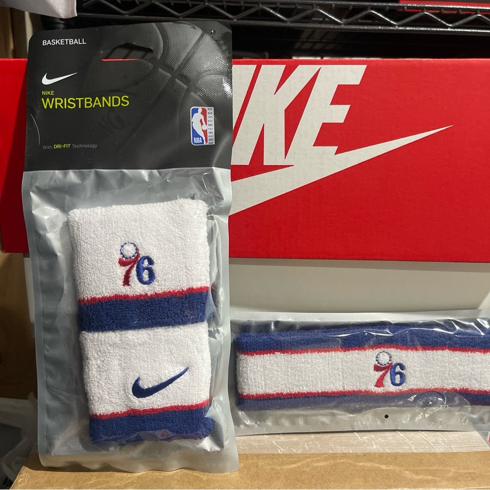 Nike Dri-FIT NBA Authentics Philadelphia 76ers Headband & Wristbands Combo New.
